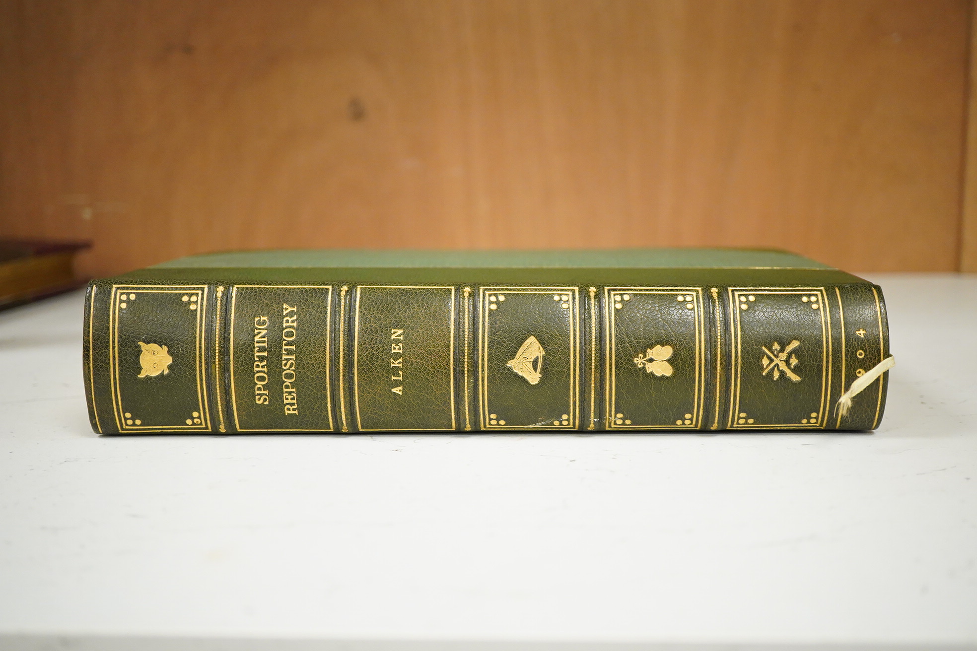 The Sporting Repository ... (new edition with limitation of 500 copies). 22 hand coloured plates (by Henry Alken); mid 20th century gilt ruled half morocco and cloth, gilt pictorial panelled spine, gilt top, roy.8vo. 190